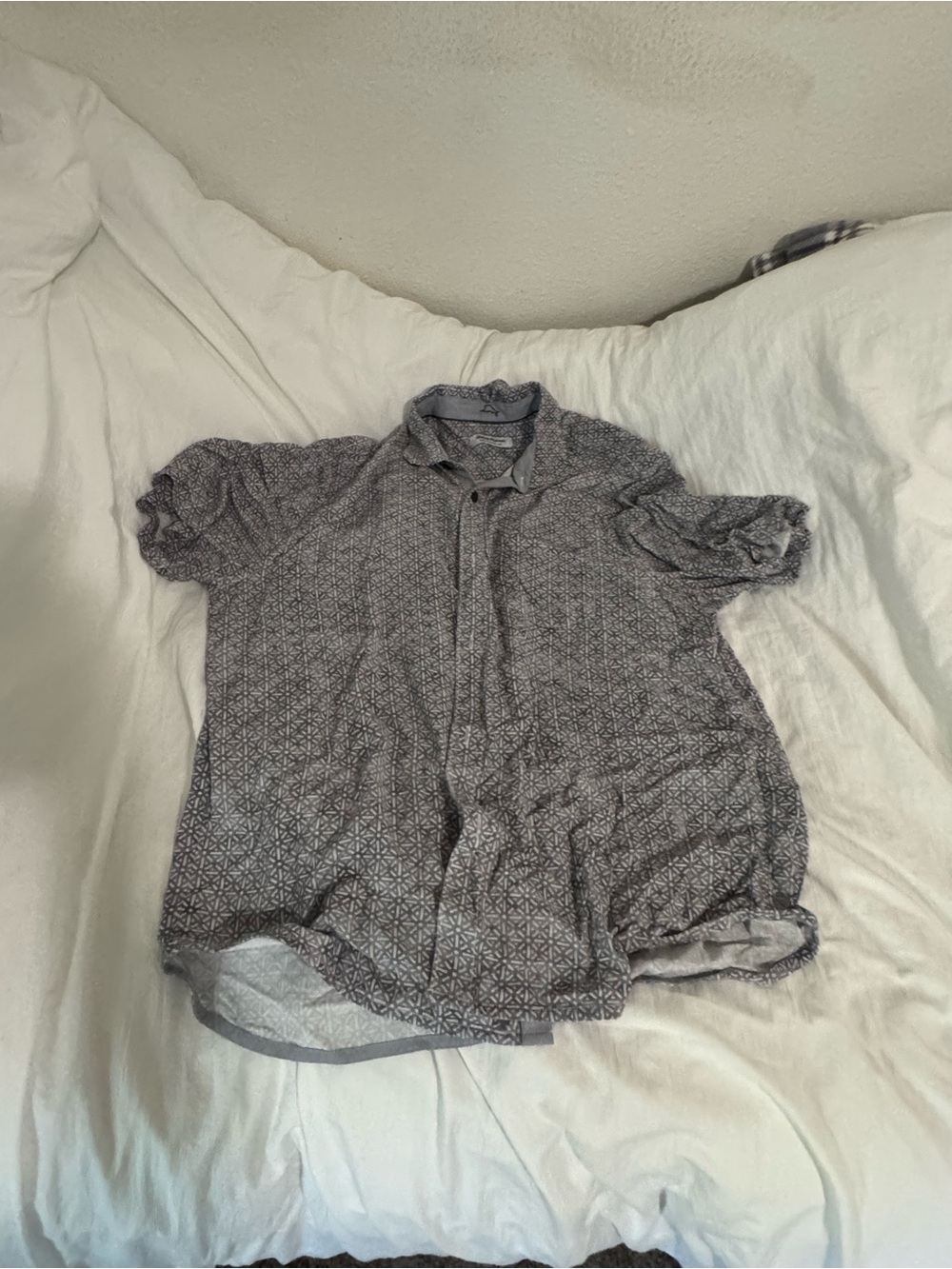 Tommy Bahama Gray Geometric Short-Sleeve Button-Down Shirt